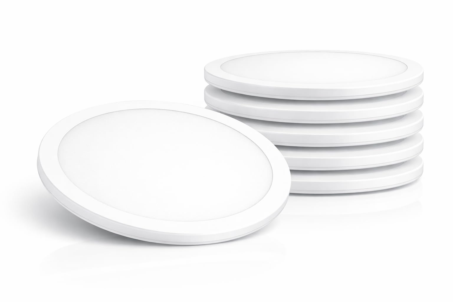 ENCASED 15.8" LED Flush Mount Ceiling Light, Round Flat Panel with Selectable 3000K / 4000K / 6500K - 6 Pack