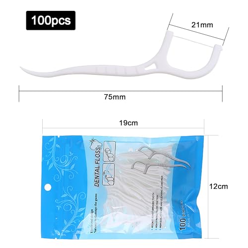 AMZFUK 100 Pcs Disposable Dental Floss,Dental Care,Dental Floss Stick with Portable Casetoothpicks, Teeth Cleaning for Removing Plaque and Food Removal,Tooth Cleaner Sticks - Image 3