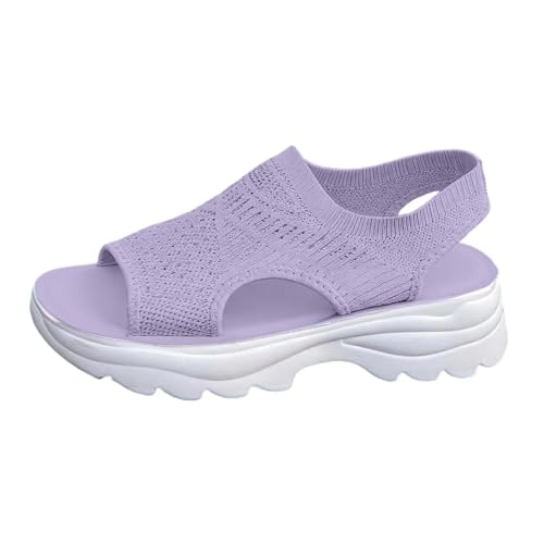 Sandalias deportivas de mujer en tallas grandes con punta abierta y diseño cómodo slip on