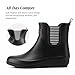 HISEA Rubber Rain Boots for Women Fashion Waterproof Chelsea Boots Short Ankle Garden Shoes Wedge Heel Anti-Slipping Rainboots for Ladies Outdoor Work Booties with Comfort Insole, Size 11 Black