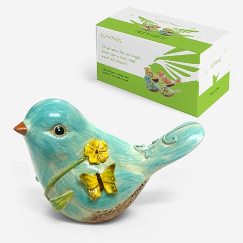 Figurita decorativa de pájaro de resina azul 4.3 pulgadas miniatura 1