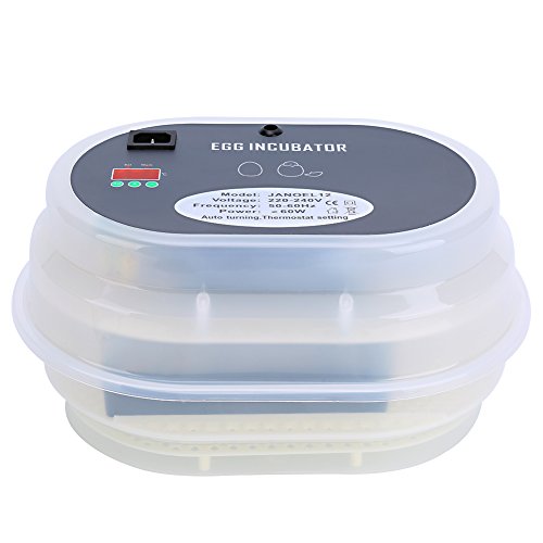 GOTOTOP Egg Incubator, Automatic Digital Poultry Hatch 12 Eggs Egg Incubator For Hatching Chicken Duck Goose Birds, UK Plug