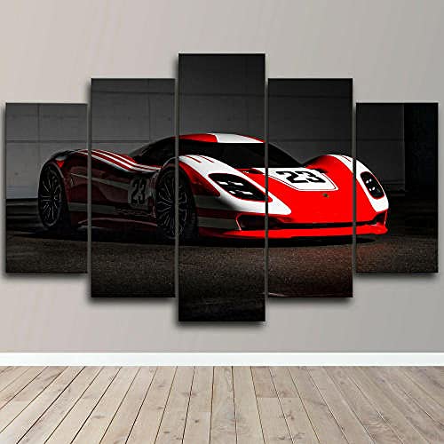 Peinture sur toile voiture de sport : déco murale amovible pour transformer votre espace