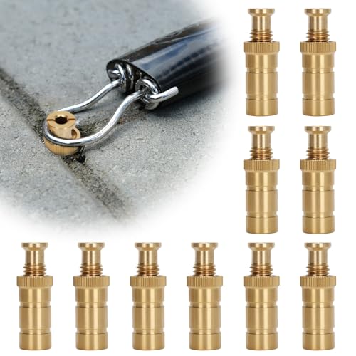Pool Cover Anchors 10 Brass Pool Cover Anchors Universal Size Fits 3/4-Inch Holes for Concrete and Paved Surfaces Pool Cover Anchors for Inground Pools