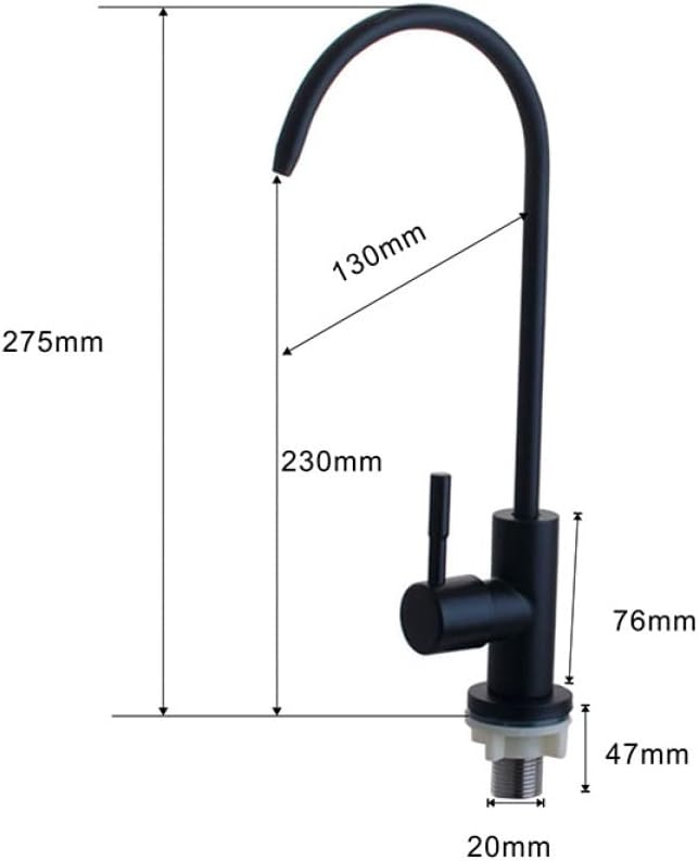 3pcs Filtration Stainless Purification for Bathroom Cooling Sink Drinking Rotating Black Tap Steel Heavy Direct Faucet Vertical Filter Purifying Faucets Counter Water Under System (Color : Blackx3pcs