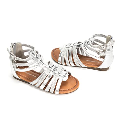 Image of FUNKYMONKEY Girls Gladiator Strap Sandals Flat Thong Cross Strappy Sandals