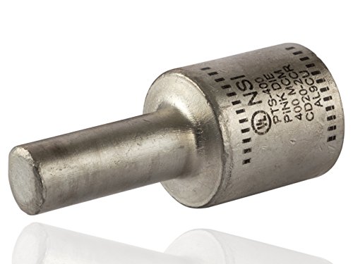 NSI PTS400 Series PTS Dual Rated Compression Solid Pin Terminal for Copper and Aluminum Conductor, 400 MCM Wire Size, 300 Pin Size, 1.31