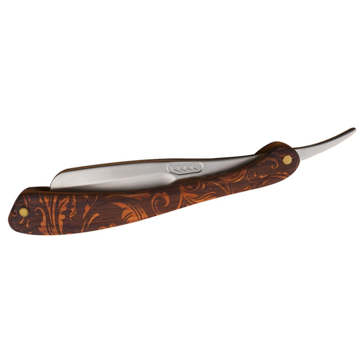 PLAFOPE Rasoio Professionale a Mano in Acciaio Inossidabile e Legno, Design Sicuro, Stile Vintage, per Barba, Uso Domestico e Parrucchiere