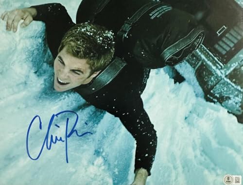 CHRIS PINE SIGNED 11X14 PHOTO STAR TREK CAPTAIN KIRK RARE FULL AUTOGRAPH BAS 817