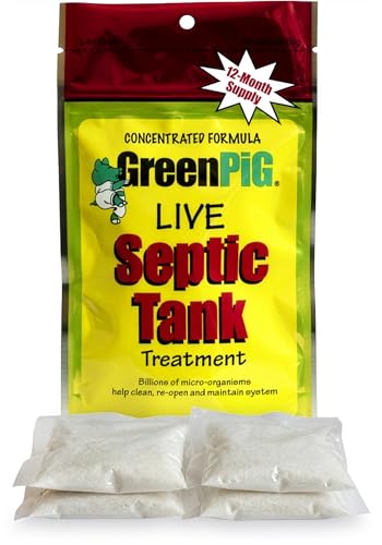 Green Pig Septic Tank Treatment Packets – Septic-Safe Enzyme...