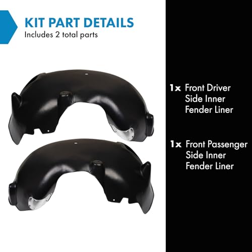 Image of TRQ Front Inner Fender Liner Set Compatible with 2004-2006 Dodge Durango CH1250123 CH1251123