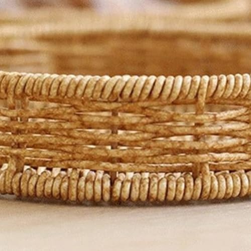 Plastic Rattan Fruit Basket 22cm Round Serving Tray – Bild 5