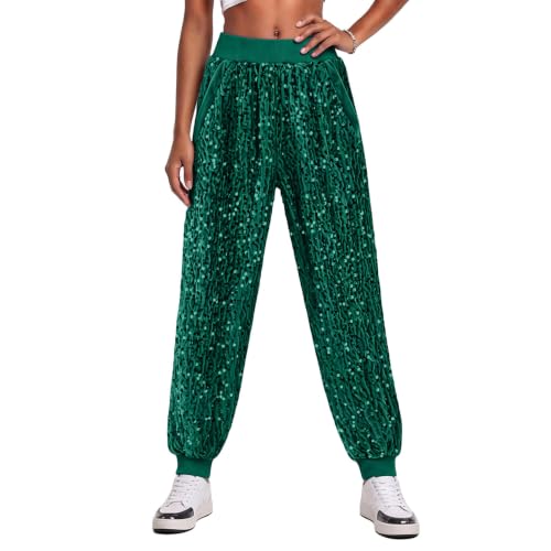 Girls Sequin Joggers Pants Fall Sweatpants Holiday Party Glitter Trousers - image 2