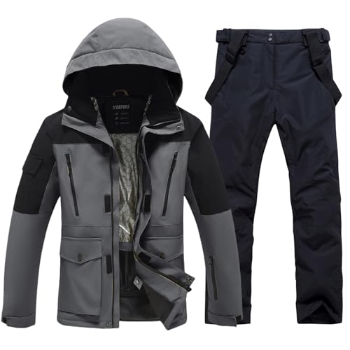Men's Jacket and Pants Set Insulated Waterproof Waterproof Snowboard Snowsuits for Snow Sport