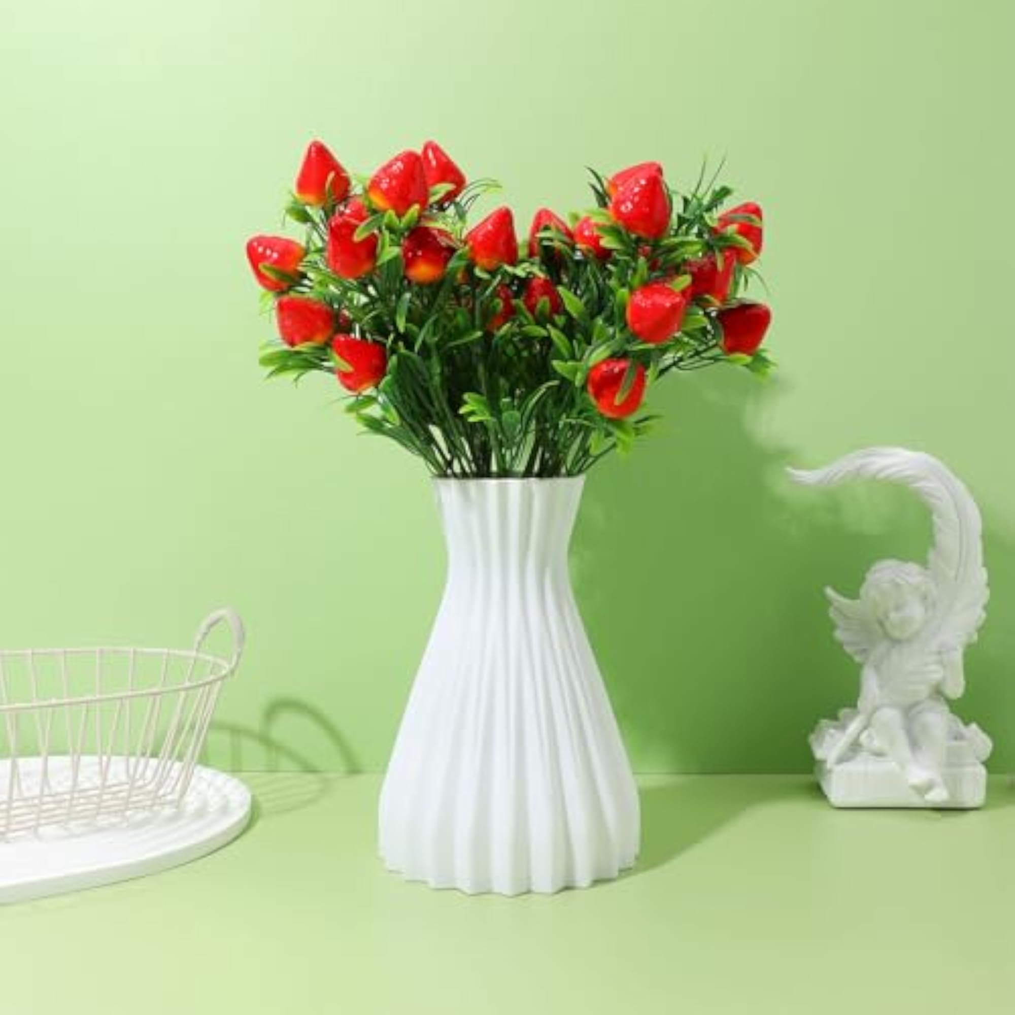 3Pcs Artificial Strawberry Stem Bouquet for Home Decoration
