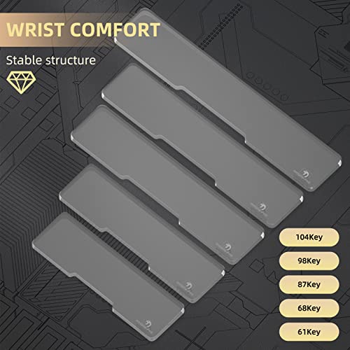 Image of Acrylic Keyboard Wrist Rest 98-Key Mechanical Keyboards Ergonomic Palm Rest for Computer Keyboard,Anti-Slip Base,Wrist Pad for Laptop,Office & Home-Easy Typing