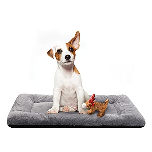Dog Beds Crate Pad For Medium Dogs Fit Metal Dog Crates,Ultra Soft Dog Crate Bed Washable & Anti-Slip Kennel Pad For Dogs Cozy Sleeping Mat,Gray 30Inch #TOP2