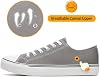 ZGR Hombre Zapatillas de Lona Clásicas Negras, Zapatos Casuales de Tenis con Cordones de Caña Baja | Parte superior de lona transpirable, espuma viscoelástica para mayor comodidad, suela antideslizante, caña baja con cordones, casual, caminar, viajar, tenis 5