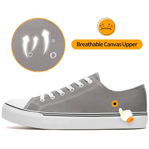 Image of ZGR Mens Classic Casual Shoes,Lace-up Fashion Sneakers,Low Top Canvas Sneakers for Men