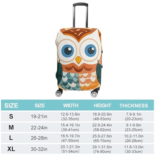 Travel Luggage Cover Elastic Suitcase Protector Anti-Scratch Washable Animal Cartoon Owls Cute Luggage Sleeve Tsa Approved Carry on Covers Baggage Cover Fits 18-32 Inch Luggages2