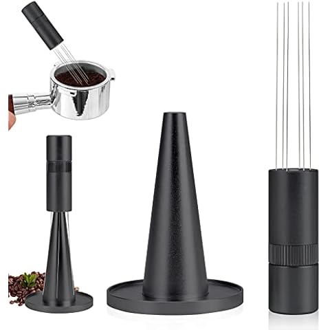 JinsenTGG WDT Tool Coffee Stirrer Tamper, Espresso Distribution Tools with Swivel Function, Needle Coffee Tamper Tool Adjustable Stitch Length, 0.25mm Stainless Steel Espresso Coffee Stirrer (Black) Cover