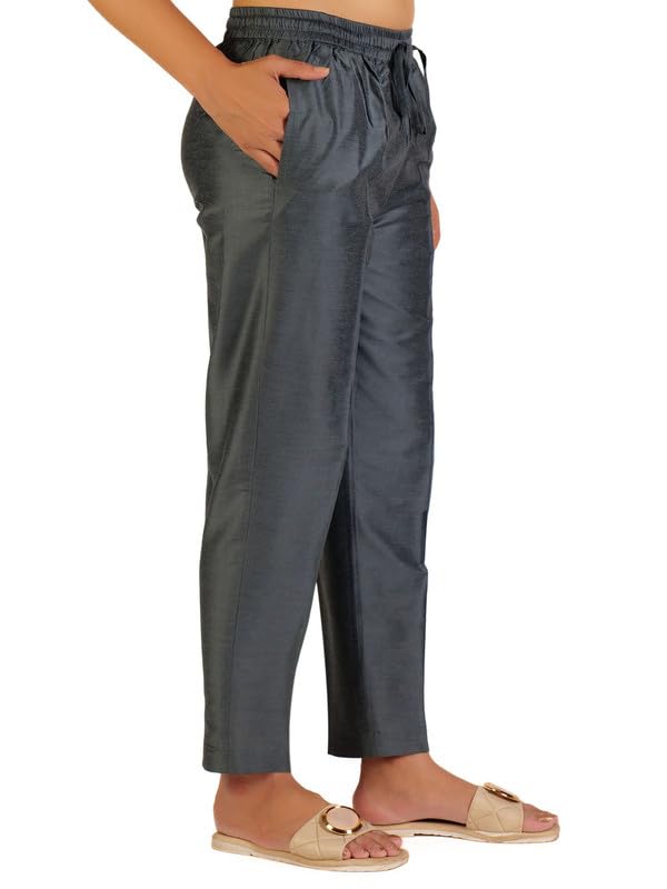 Image of Trouser Pants for Women,Stylish Trousers for Woman for Kurti Relaxed & Regular Straight fit Palazzo,Ethnic Bottom Formal Pants for Women Office wear Casual & Daily Use