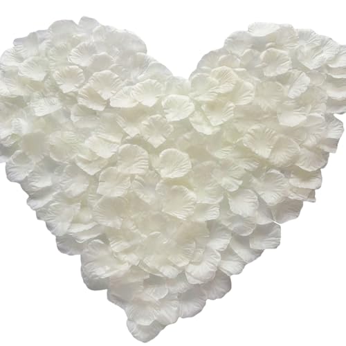 Cynamorkit Ivory Rose Petals 1000 PCS Fake Rose Petals for Wedding,Engagement, Proposal .Artificial Flower Petals for Anniversary, Valentine’s Day, Banquet,Party. (Ivory)