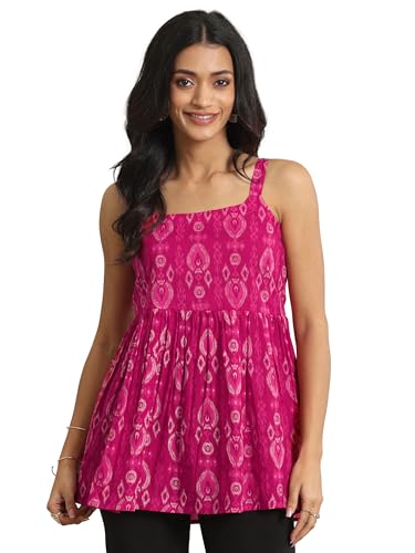 Image of Libas Printed Cotton Anarkali Kurti for Women | Ethnic wear | Bridal Suit | Occasion wear