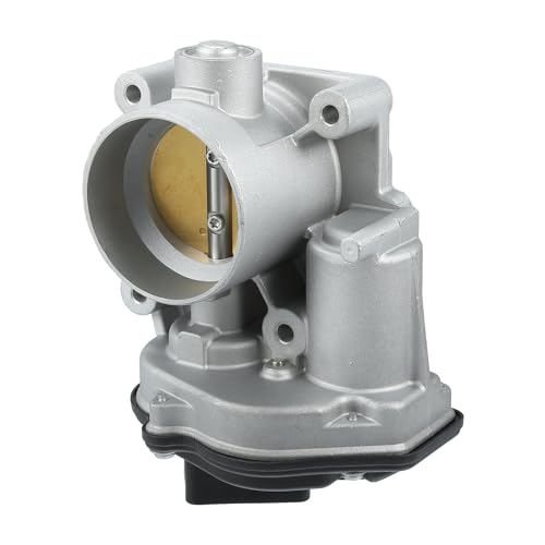 A ABSOPRO Electronic Throttle Body Assembly No.8S4Z9E926A/8S4Z9E926B Engine Throttle Body for Ford Focus 2008-2011 Aluminum Alloy Silver Tone
