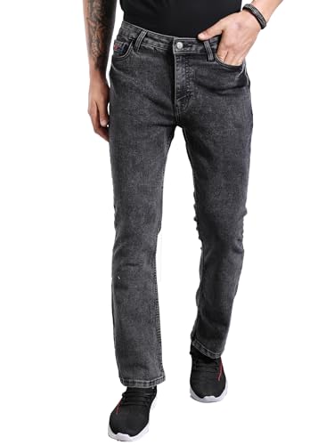 Image of The Indian Garage Co Men Bootcut Solid Mid-Rise Stretchable Jeans