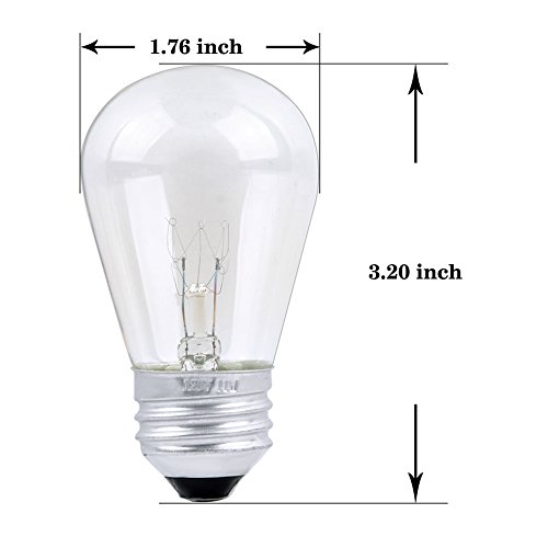 30 Pack S14 Outdoor String Light Bulbs Set, 120V 11W Clear Outdoor Patio Vintage Light Shatterproof Bulbs