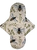 Wilde Maiden Co. 10in Handmade Reusable Pad, Reusable Sanitary Napkin, Bee Print