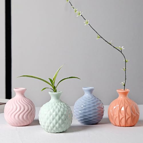 Jarrones de cerámica blancos set de 2 modernos para arreglos de flores 6