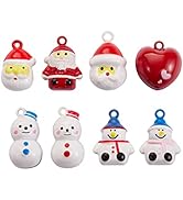 BEEFLYING 8 Pcs Noël Cloche Charmes Pendentifs Santa Forme Pendentifs Laiton Cuisson Peint Charme...