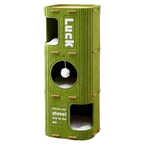 Jingshihaisu 多段式猫用フェルトハウス 多機能キャットタワー 多頭飼育が可能です 爪とぎ遊び場厚手耐久フェルト 多段式猫用 ペット用品 フェルトハウス キャットタワー 多頭飼い 組立簡単 四季折々 猫タワー 多段式 スリム省スペース 室内装飾