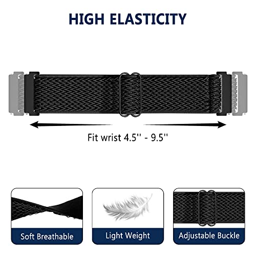 Geiomoo 20mm 22mm Nylon Band for Watches and Smartwatches, Replacement Strap (Only for 20mm, 3 Pack White+Sunshine+Camel)