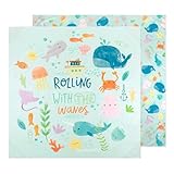 Bumkins Throw Blanket Towel, Toddler, Kids and Baby, Travel, Beach, Picnic, Outdoor Indoor Play, Soft, Lightweight, Microfiber Resists Sand and Debris, Reversible, 58in x 58in – Waves