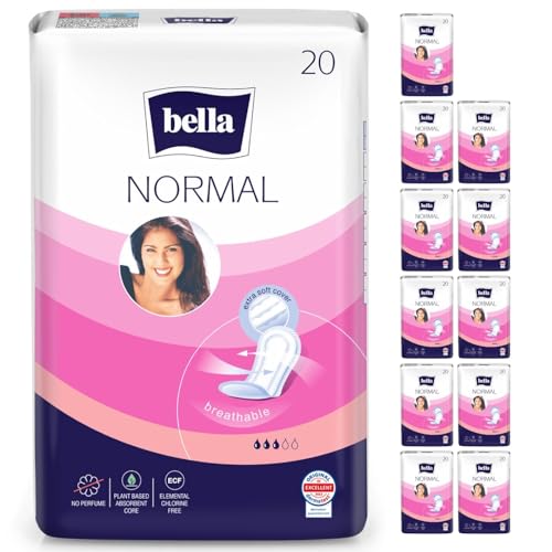 bella Maxi Damenbinden Normal 12er Pack (12 x 20 Stück), saugstark und sanft