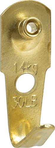 Image of Hillman Picture Hanger Brass 30 lb Capacity 3 Pack 122270
