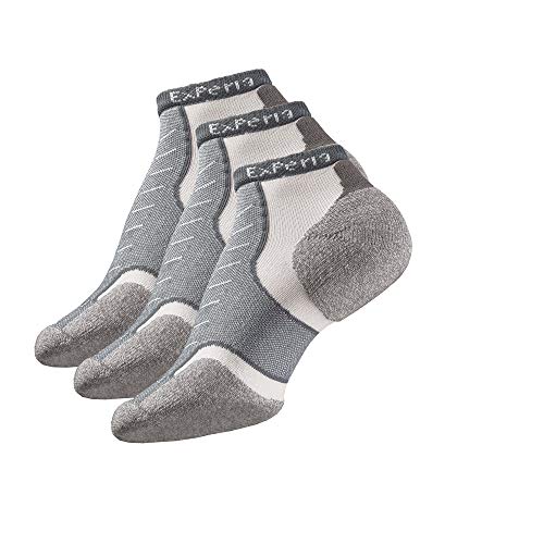 Thorlos Experia XCCU Thin Cushion Running Low Cut Socks, Grey (3 Pair Pack), Medium