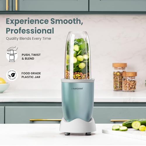 Image of Sunshine Nutri Vita Pro 2 In 1 Nutri Blender Slate Grey, Powerful 1000 Watts Copper Motor, Blender for Smoothies and Juices, Stainless Steel Body, 2 Blade Set: Wet & Dry| 2 Year Warranty