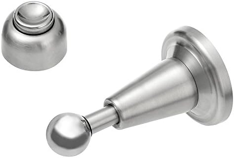 Lizavo DS-002 Stainless Steel Soft-Catch Magnetic Door Stop in Brushed Satin Nickel, Wall Mount-2 Pack