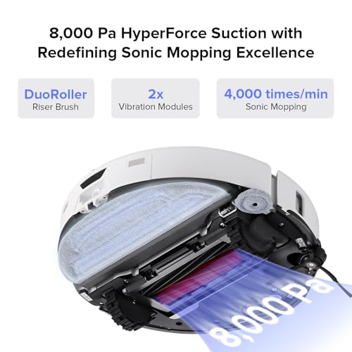 Image of roborock S8 Max Ultra with Auto Water Refilling and Drainage System Robot Vacuum and Mop, FlexiArm Design, Smart Dirt Detection, Self-Emptying, 8000Pa Suction for Various Floors, Pet Hair, White
