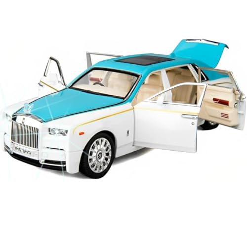 Image of Rolls Royce Phantom Model Car 1:32 Scale Exclusive Metal Car Pull Back Die-cast Car Toy car with Openable Doors & Light Music Boys Toys for Kids (Rolls Royce Blue 1:32)