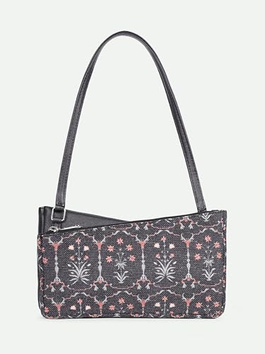 Image of ZOUK Kiya Small Shoulder Bag for Women - Dual-Sided Shoulder Bag with Criss-Cross Design| Handcrafted Purse with Dual Zipper Compartments & Water-Resistant Lining |