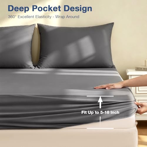 Image of Ruili Queen Mattress Protector Waterproof Washable Noiseless | Breathable Mattress Pad Up to 18 Inch Dirt-Proof TPU Backing Hotel Home Hospital Fitted Bed Cover Soft