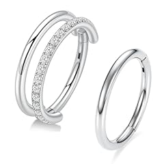 Silver-Single-Double Hoop Single CZ