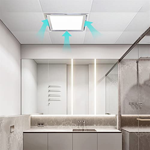 Ventilador de ventilación integrado con iluminación LED para techo, ventilador de extracción silencioso 2 en 1 con luz, ventilador de techo 30×30cm para baño y cocina, extractor potente (Dorado) miniatura 7