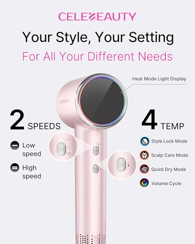 Image of Hair Dryer with Diffuser for Curly Hair, 200M Ionic Blow Dryer | 110,000 RPM blow dryer, magnetic concentrator, 5X fast drying, lightweight & low noise frizz control for home, travel