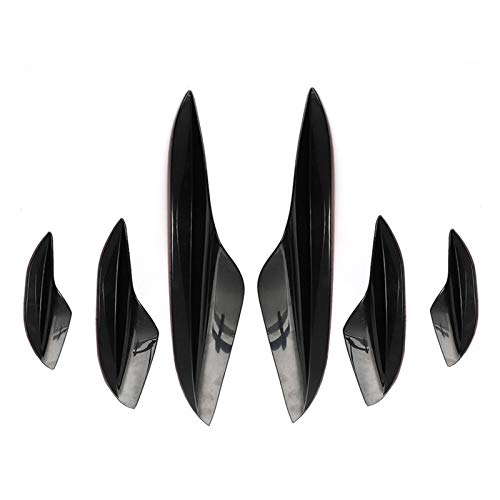 ZAPYVET 6 pezzi paraurti anteriore canard pinne splitter kit spoiler carrozzeria nero lucido, for BMW, E90 E92 E93 M3 2005-2012 Spoiler per auto